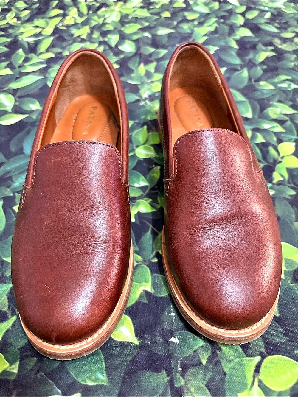 Patina Leather Slip-On Loafers Brown EU 41